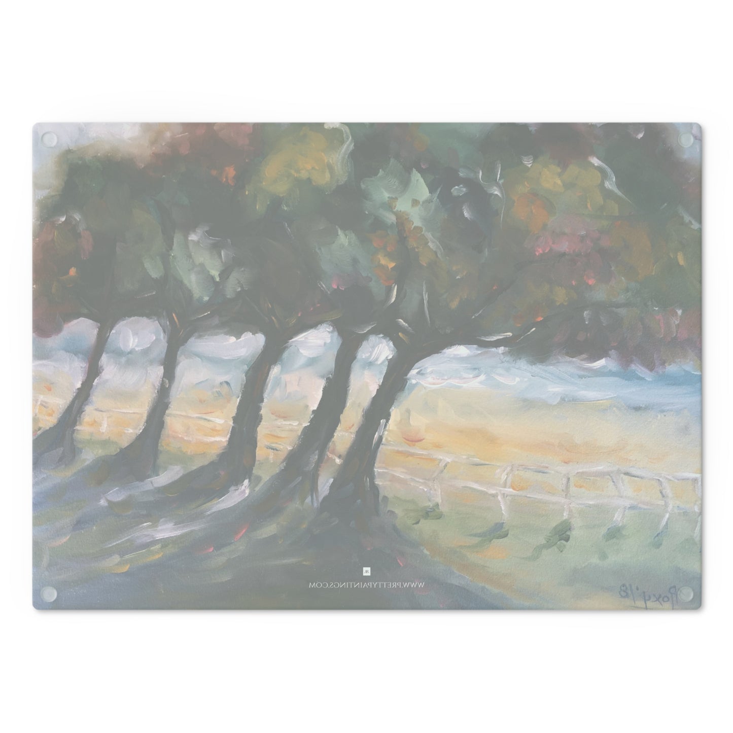 Country Road Glass Cutting Board