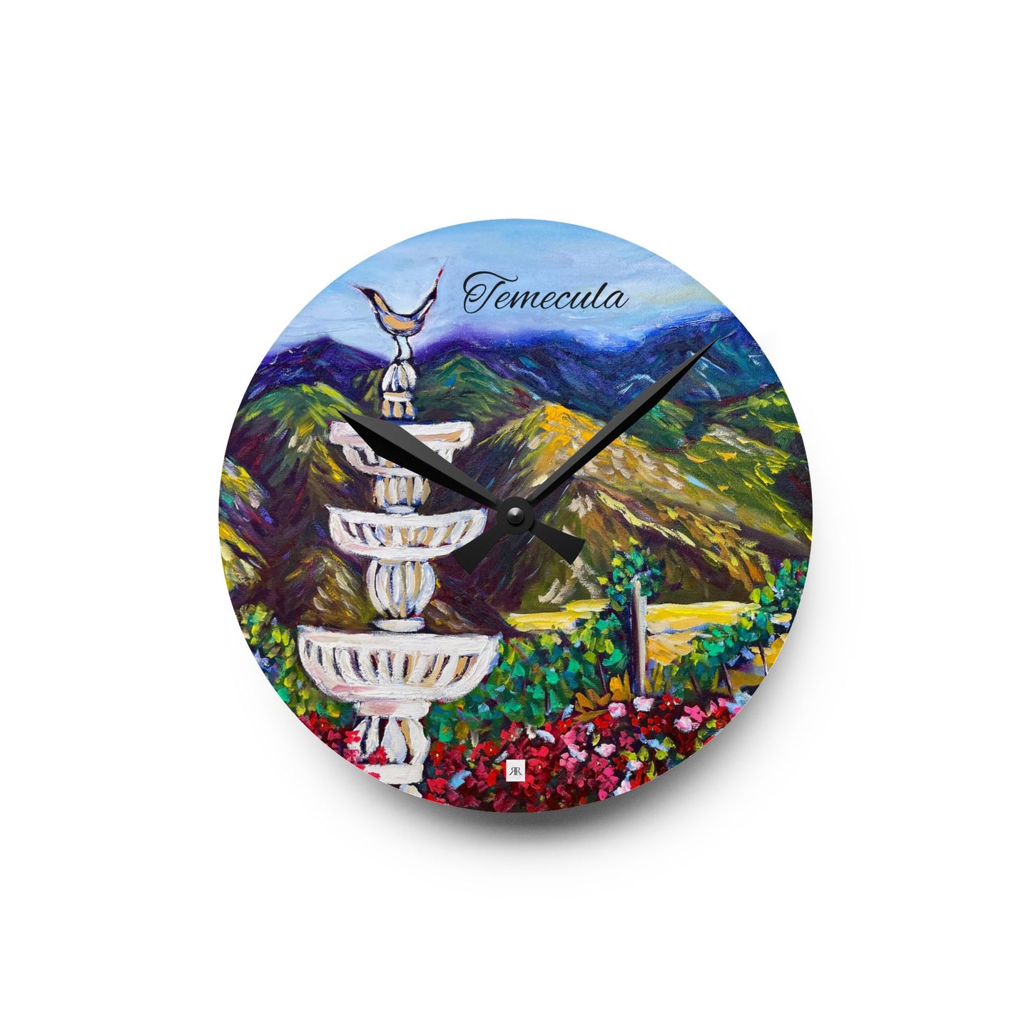 Fountain Vista at GBV "Temecula" Acrylic Wall Clock