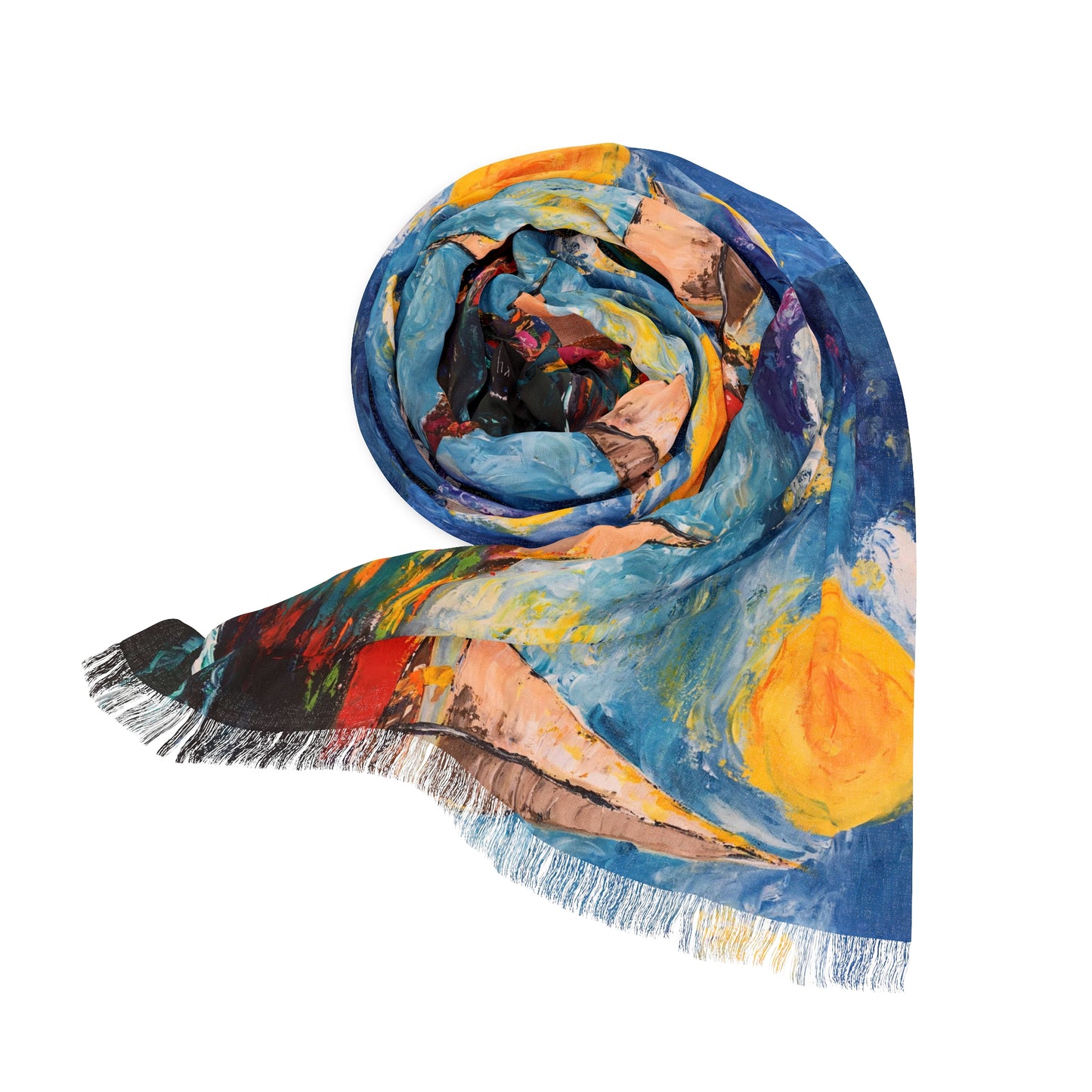 Colorful Scarf — Artistic Lightweight Neck Wrap- Sunny Sails