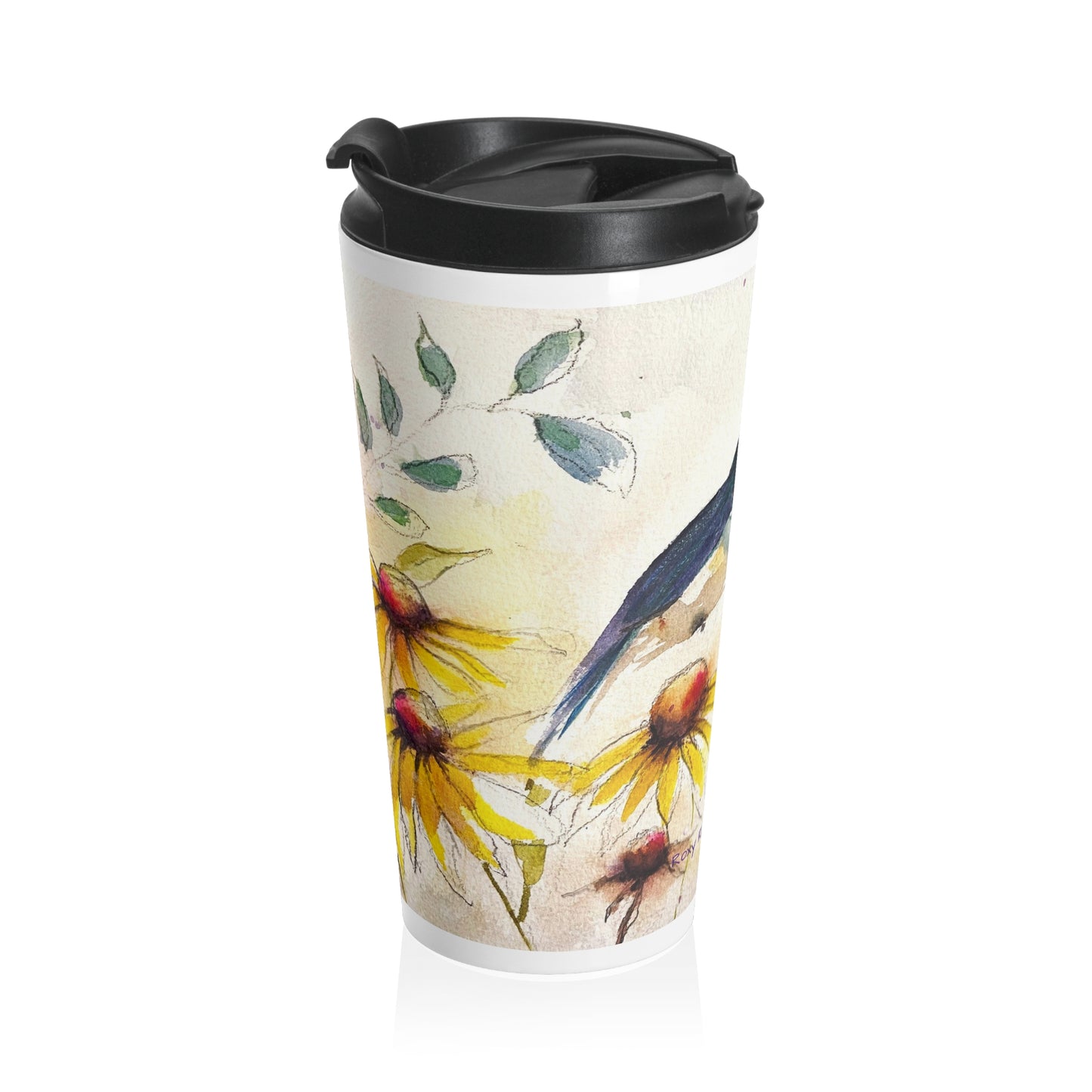 Tasse de voyage en acier inoxydable Happy Colibri