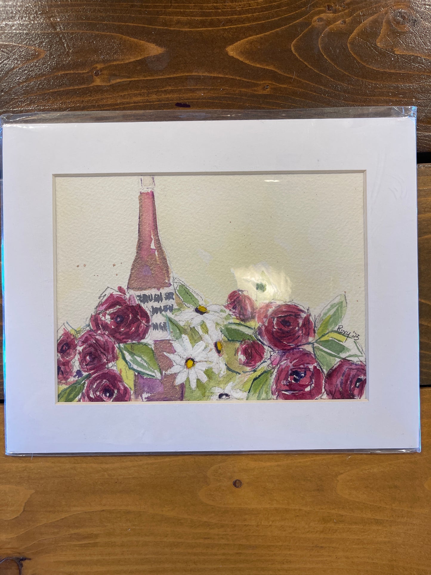 Rose and Roses  Original Watercolor Painting 6x8