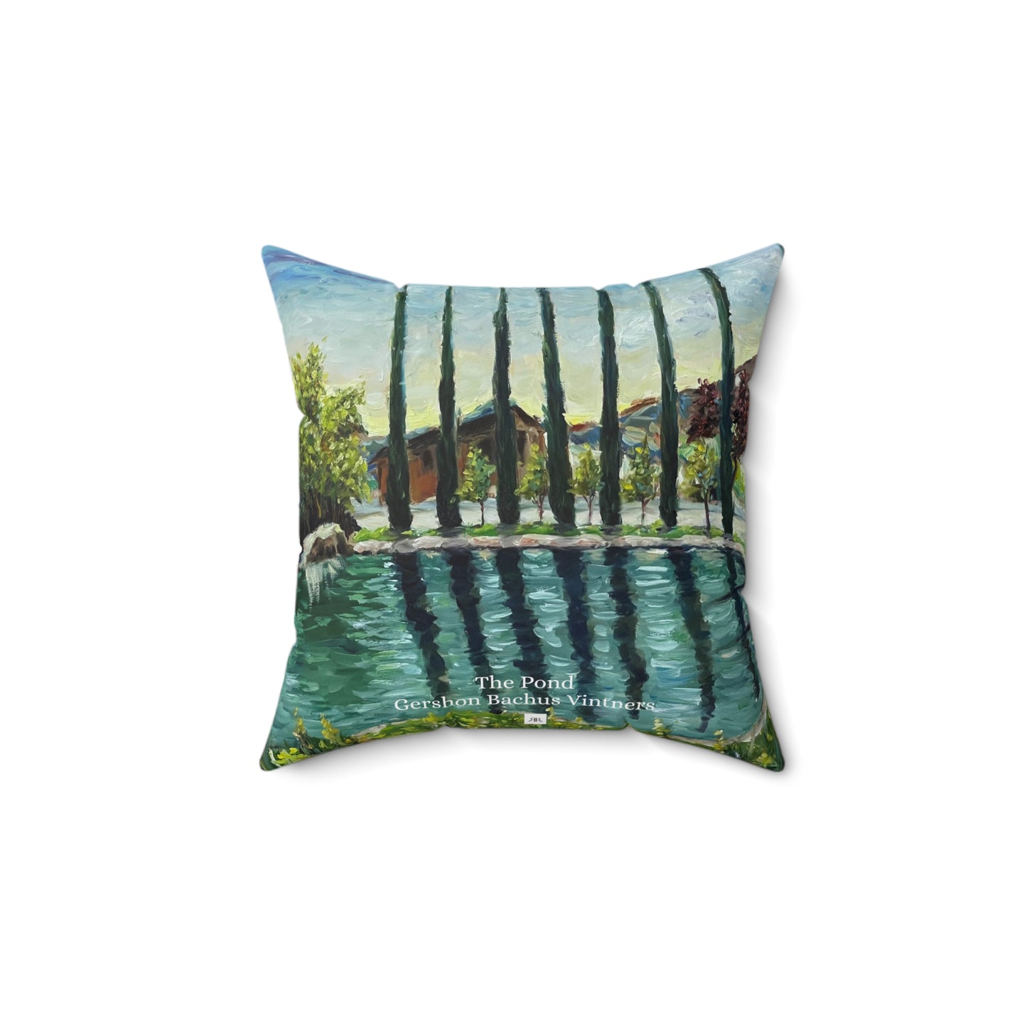 The Pond at Gershon Bachus Vintners GBV  Indoor Spun Polyester Square Pillow