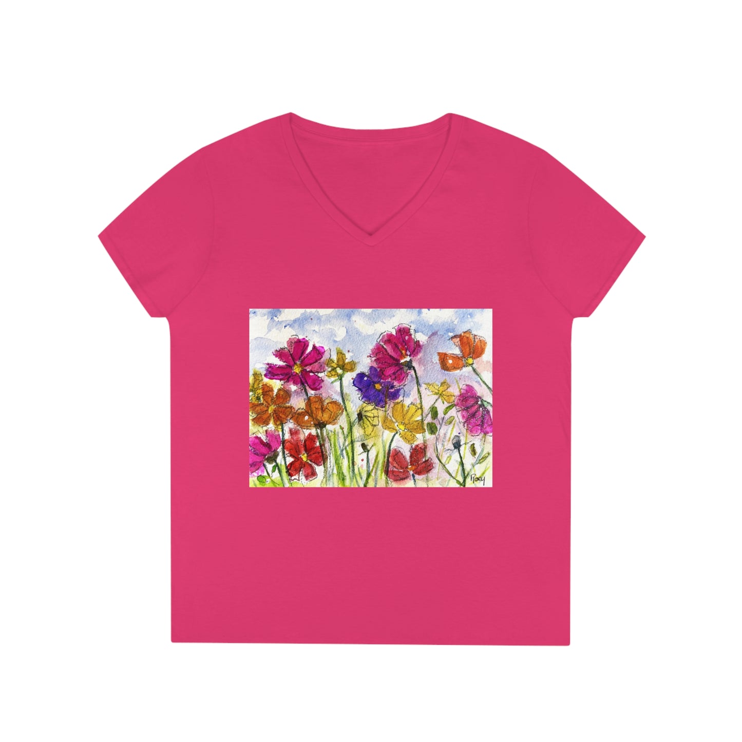 Cosmos Garden Ladies' V-Neck T-Shirt