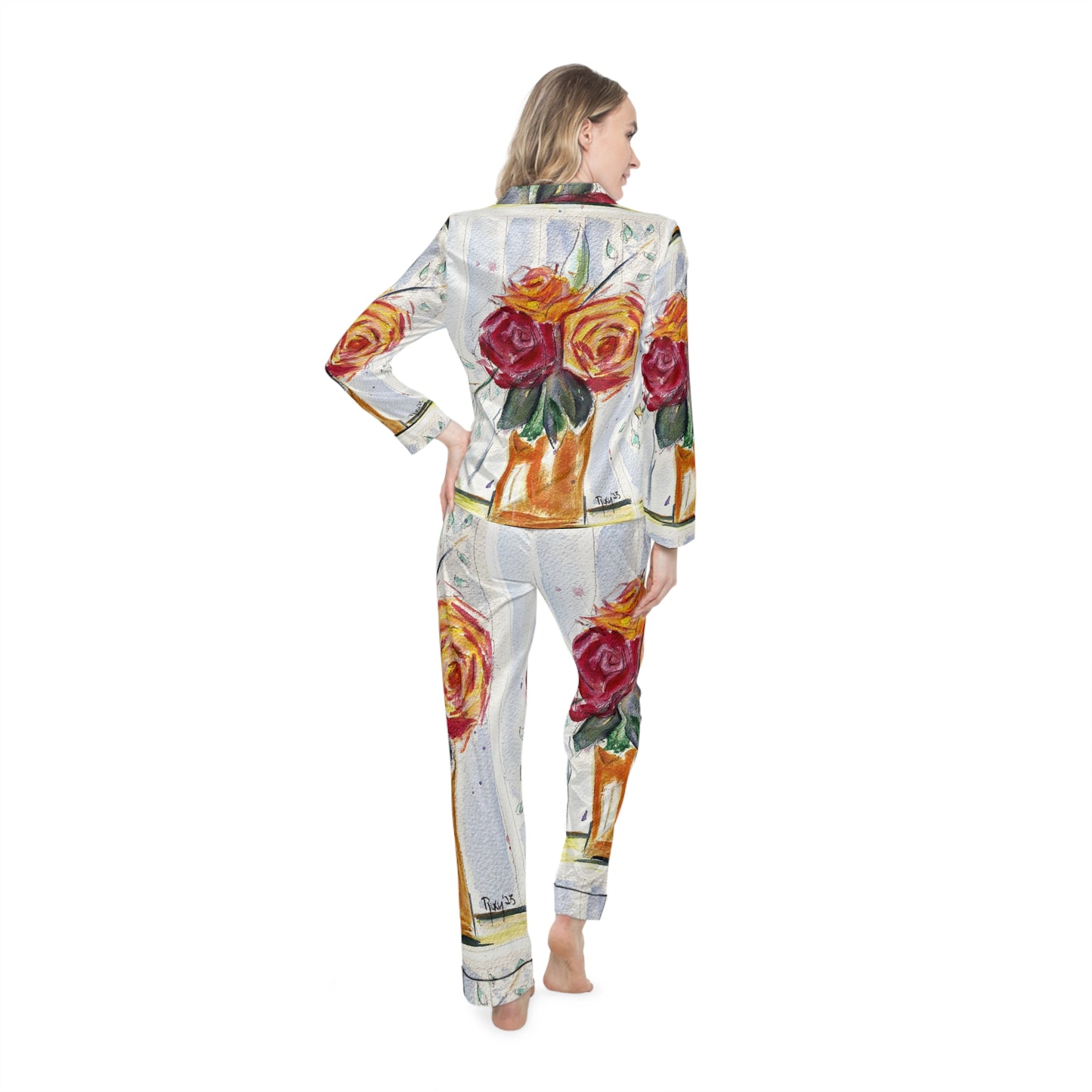 Satin Pajamas - Fall Roses