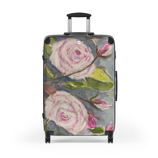 Fluffy White Roses Carry on Suitcase (+ 2 Sizes)