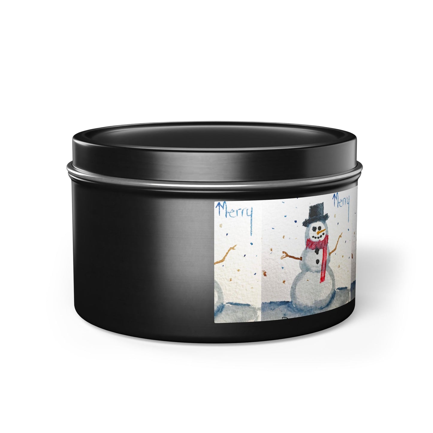 Tin Candle-Merry Snowman