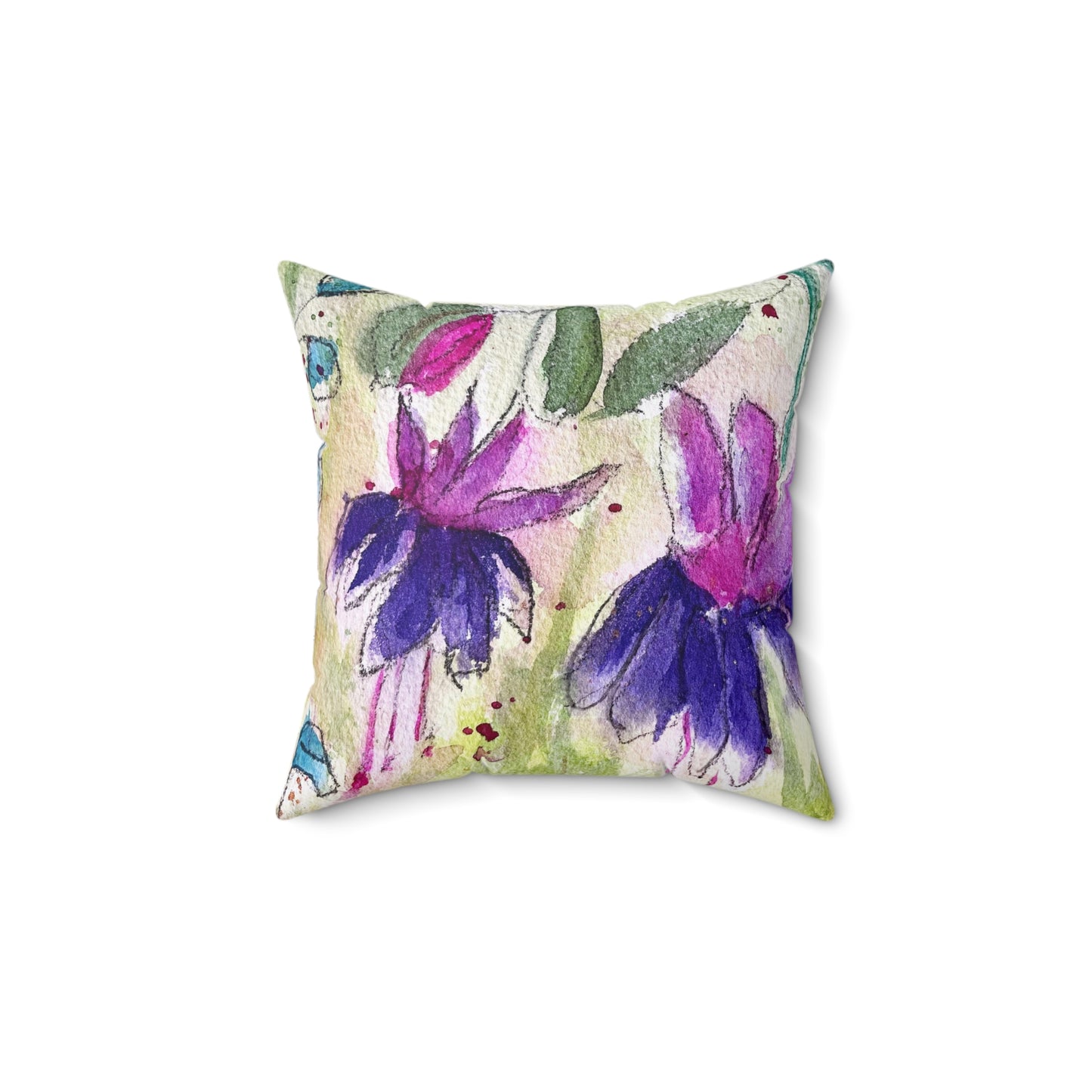 Fuchsias Indoor Spun Polyester Square Pillow