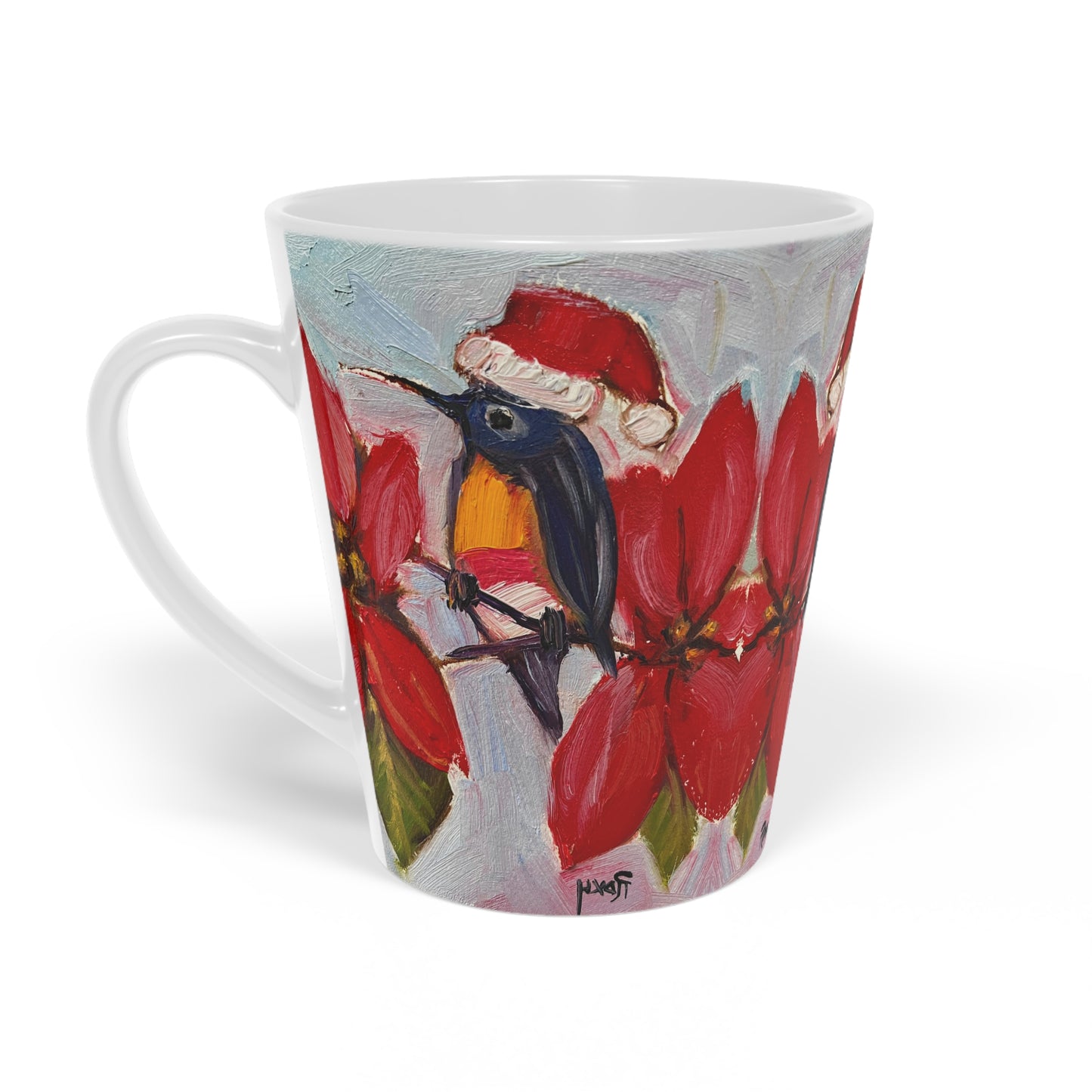 Holiday Hummingbird Latte Mug, 12oz