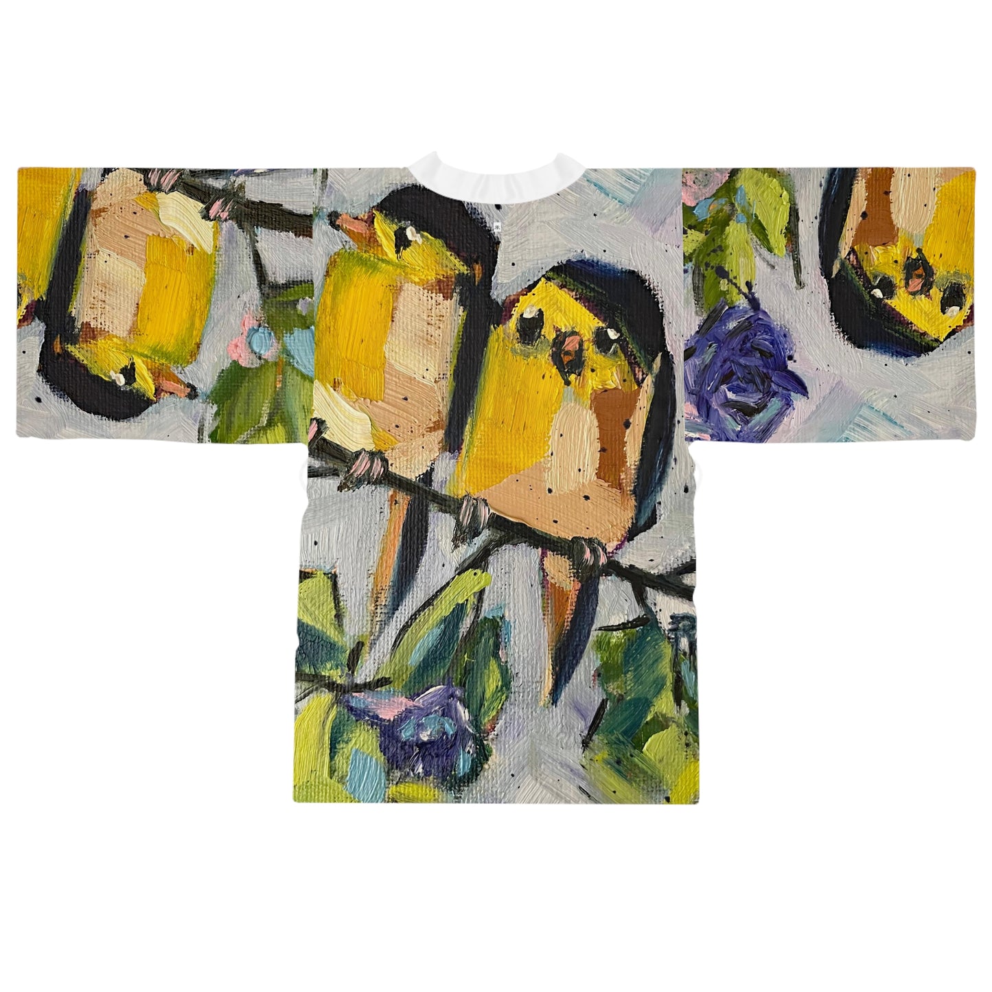 Kimono Robe - Morning Glory Goldfinches