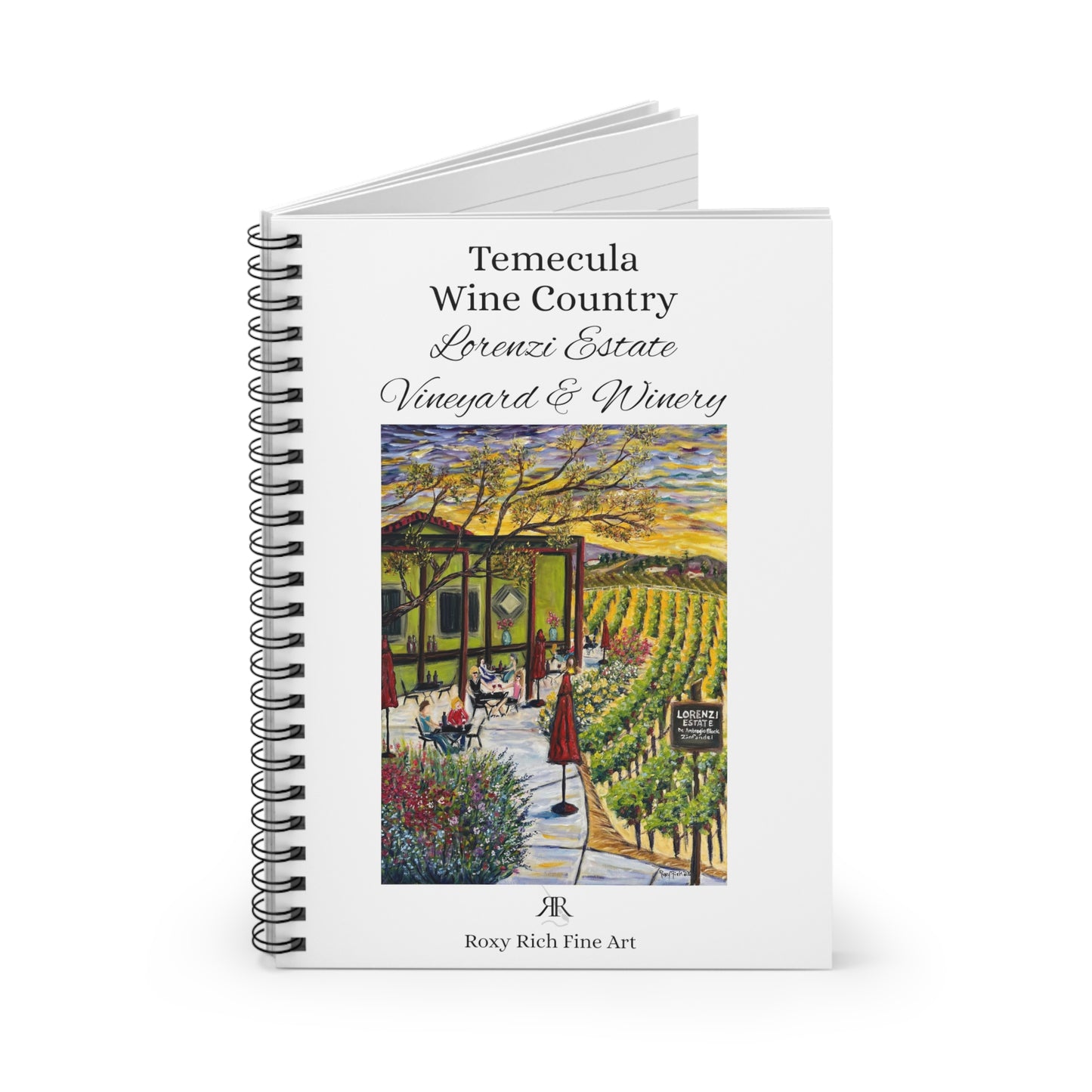 Temecula Wine Country "Lorenzi Estate Terrace" Spiral Notebook