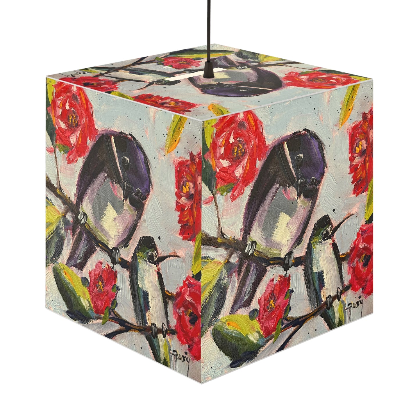 Feathered Friends Cube Lamp