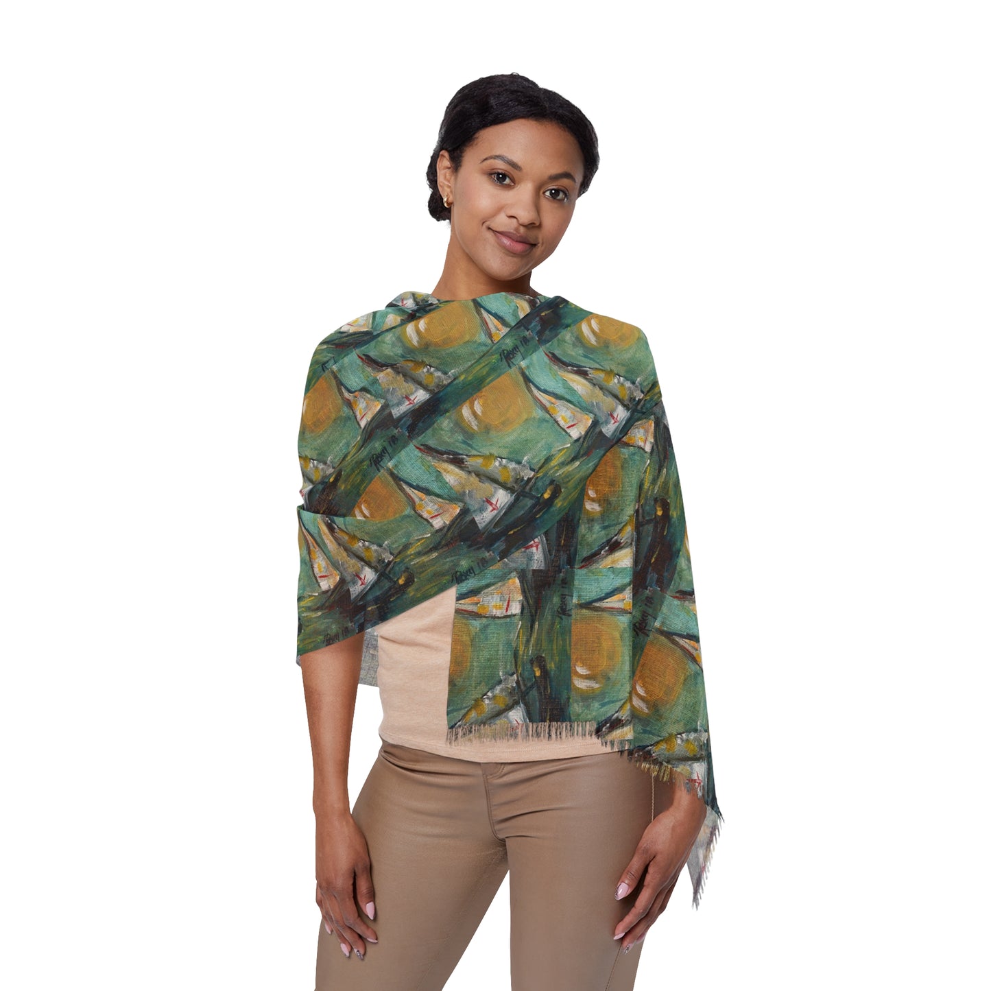 Colorful Scarf — Artistic Lightweight Neck Wrap- Sunshine Sails