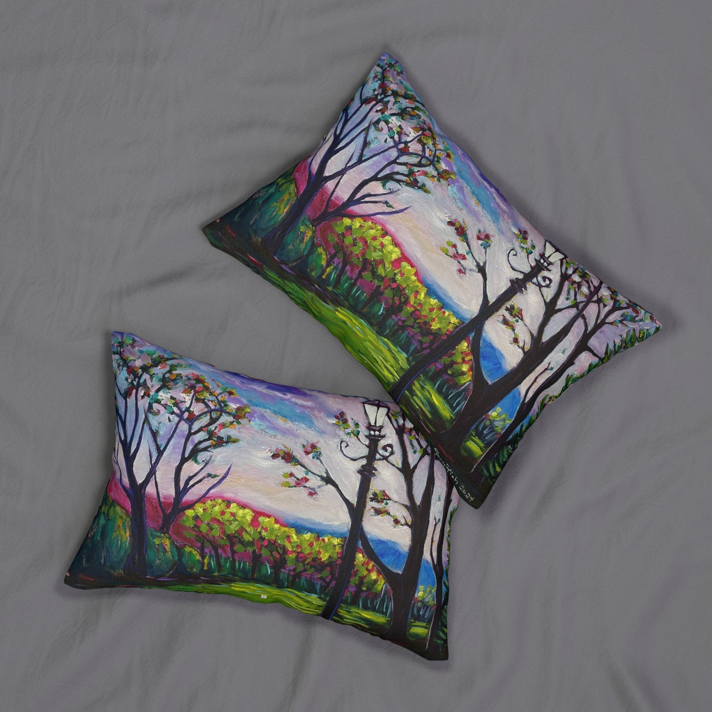 Sundown in Surrey at Stanhill Court Lumbar Pillow