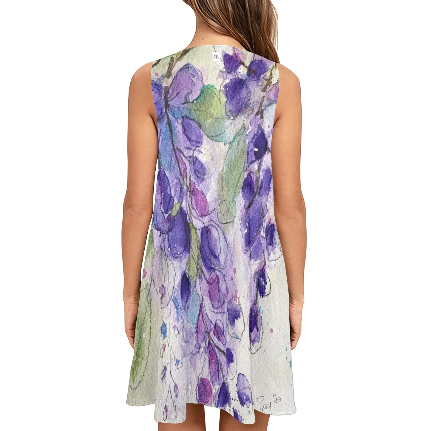 Women's Summer Sleeveless A-Line Dress -Purple Wisteria