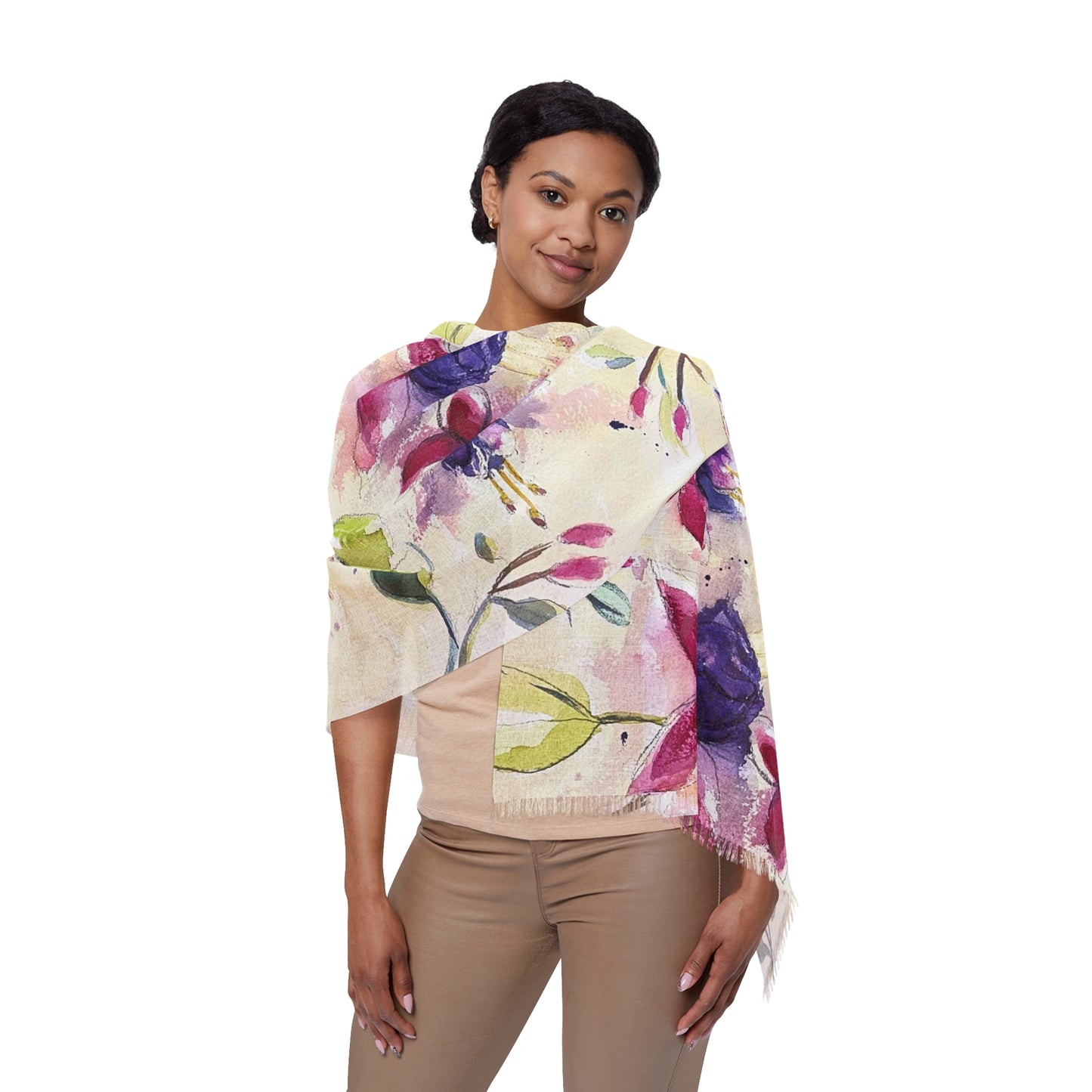 Colorful Scarf — Artistic Lightweight Neck Wrap- Fluffy Fuchsias