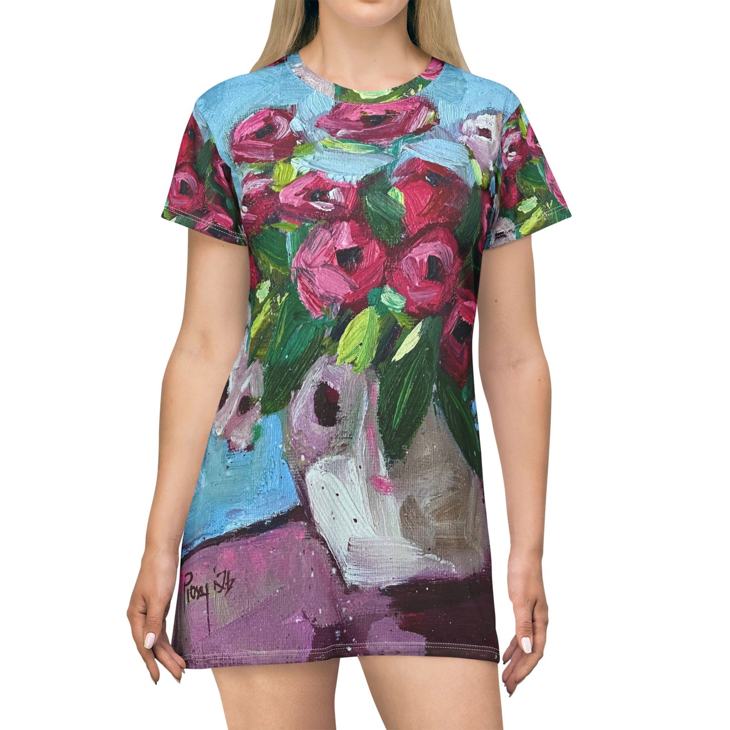 T-Shirt Dress -Blushing Blooms