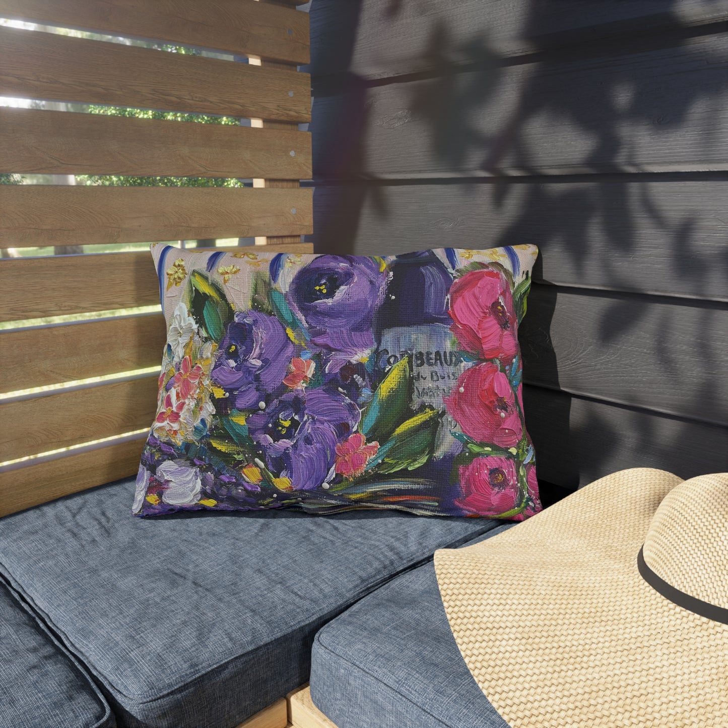 Corbeaux Wine and Lavender Outdoor Pillows