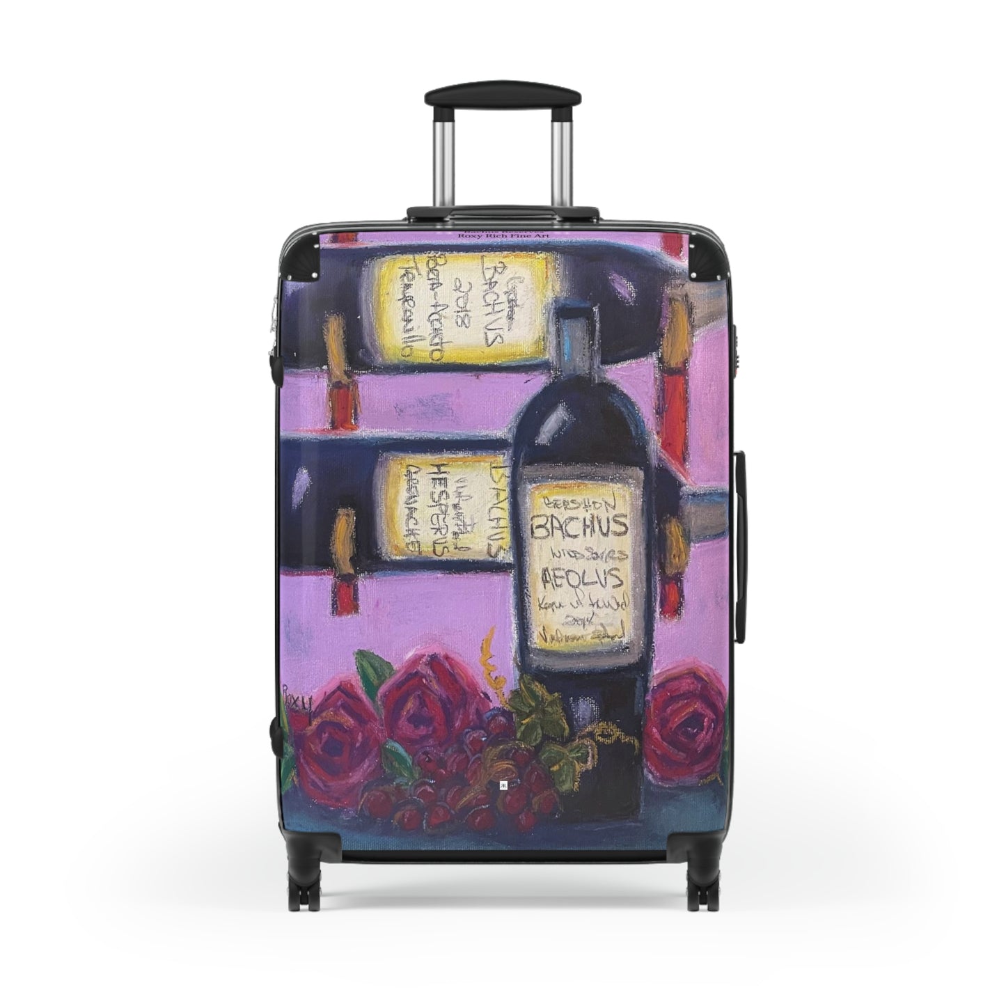 Suitcase Set Lightweight Carry On Gershon Bachus Vintners Temecula Winery Souvenir Roxy Rich Artwork