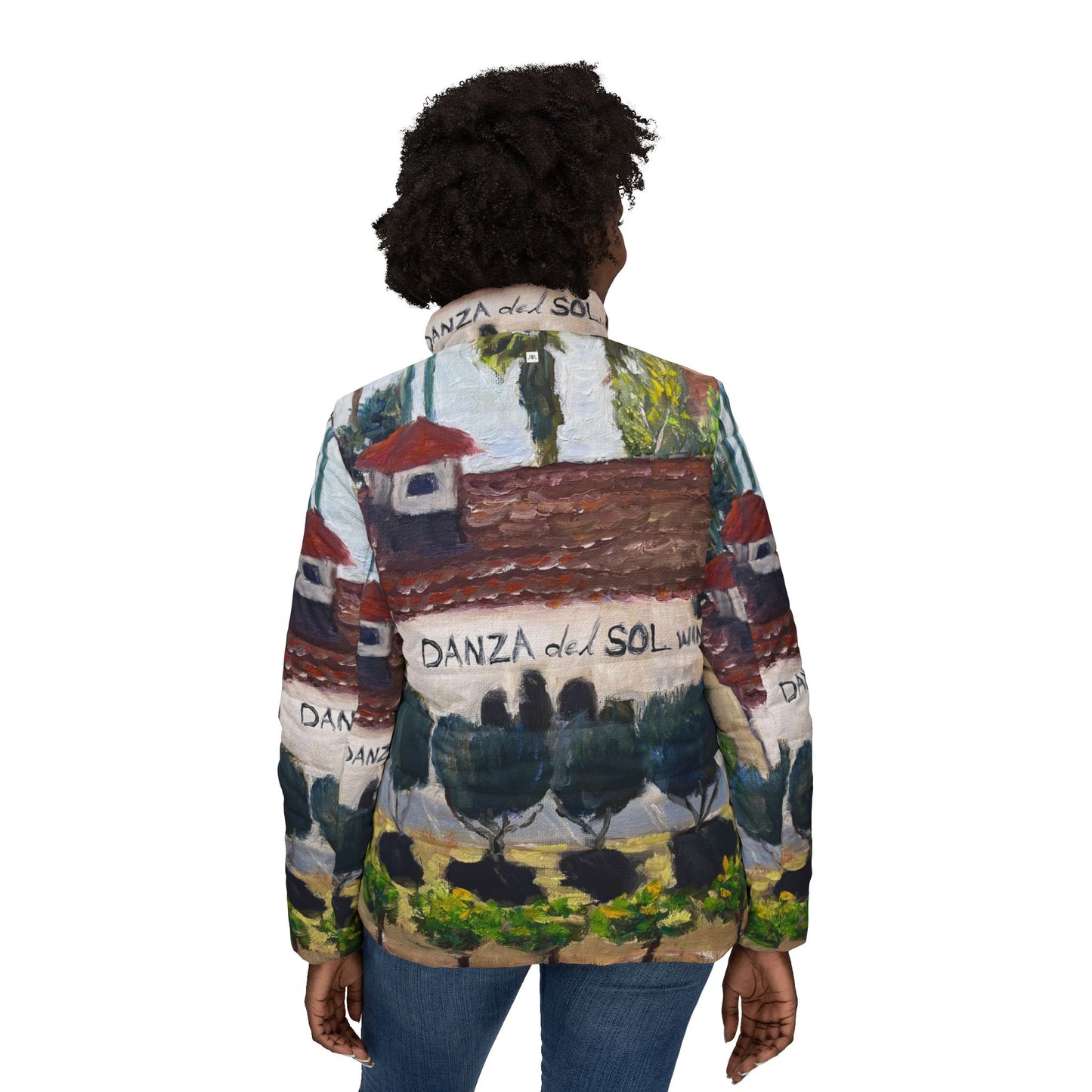 Women's Puffer Jacket - Roxy Rich Fine Art -Danza del Sol Winery