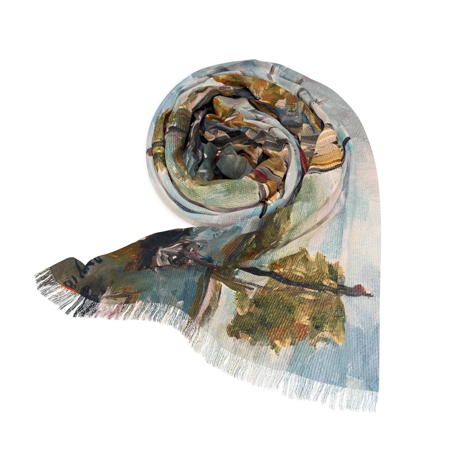 Colorful Scarf — Artistic Lightweight Neck Wrap- Harbor sail