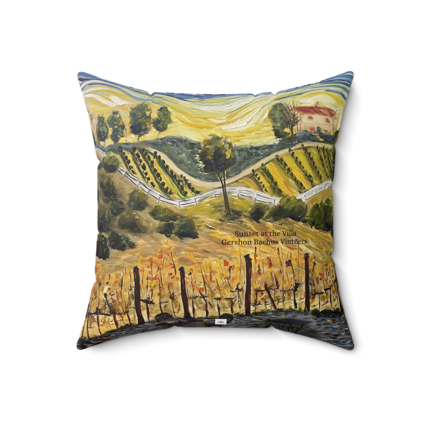 Sunset at the Villa GBV Indoor Spun Polyester Square Pillow