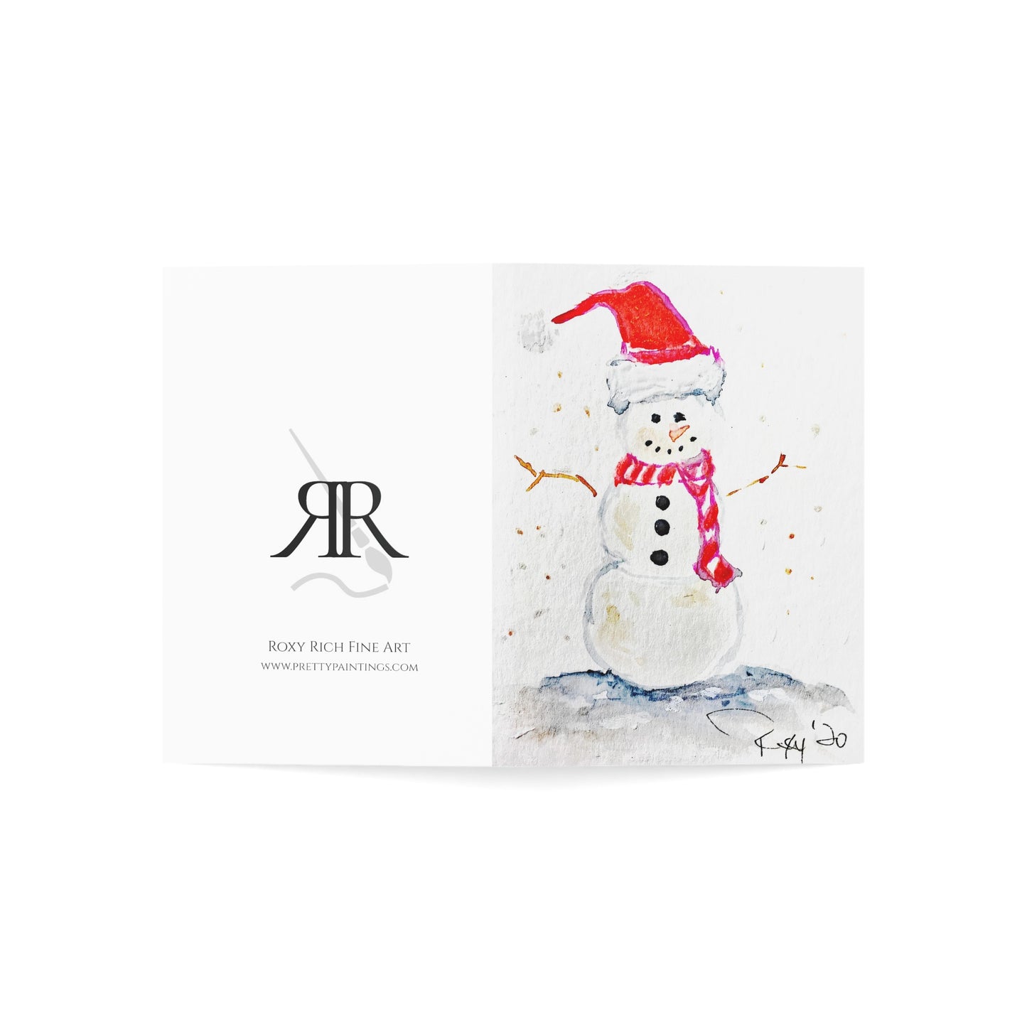 Happy Snowman Folded Greeting Cards