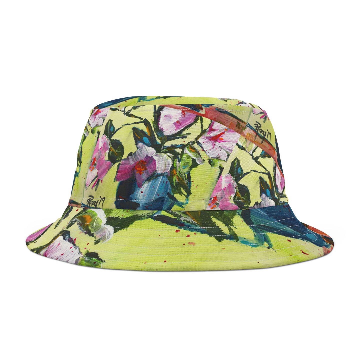 Pink Magnolias in a Blue Vase Bucket Hat