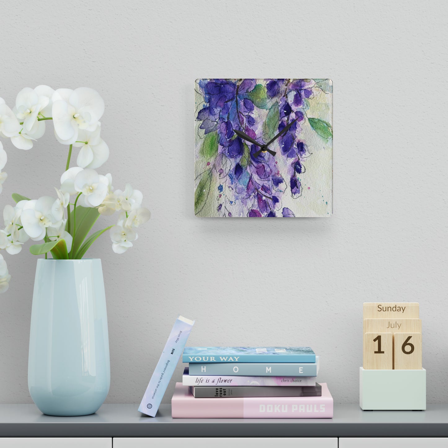 Wisteria Acrylic Wall Clock