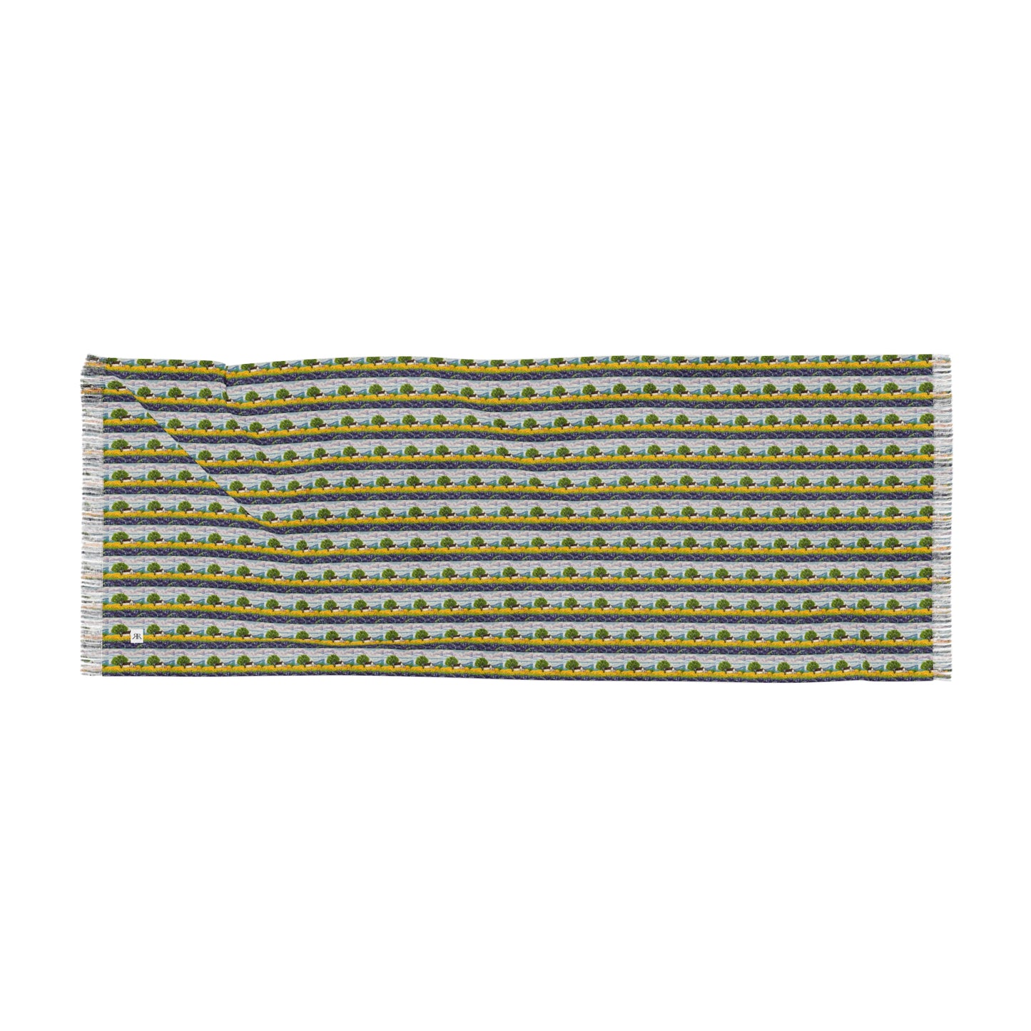 Colorful Scarf — Artistic Lightweight Neck Wrap- Sunflowers and Lavender Provence
