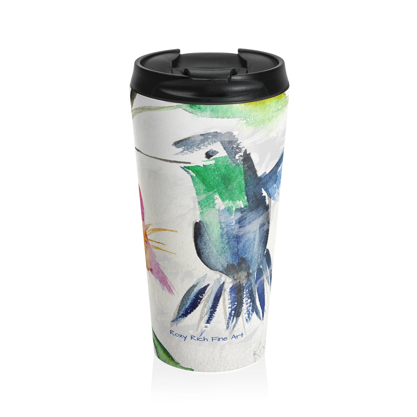 Tasse de voyage en acier inoxydable Colibri flottant