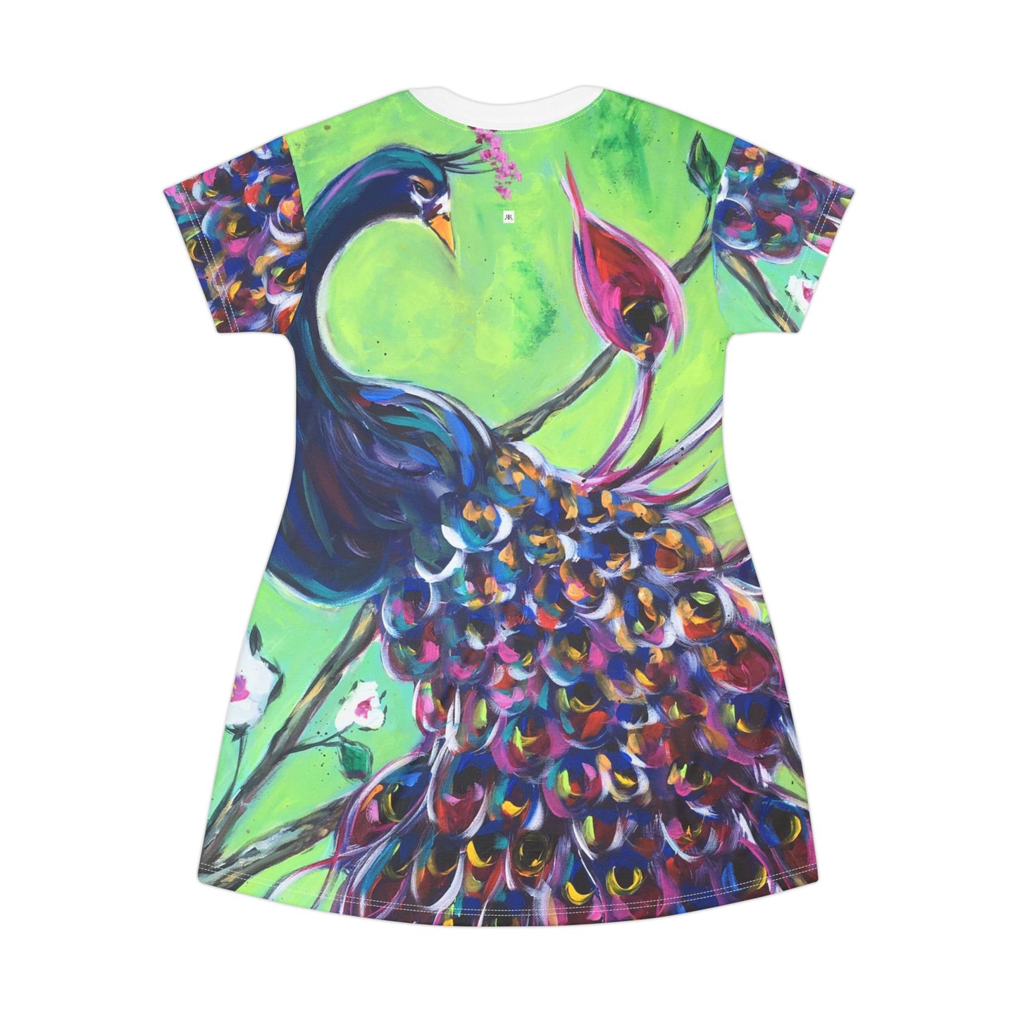 T-Shirt Dress (AOP)-Royal Plumage- Peacock