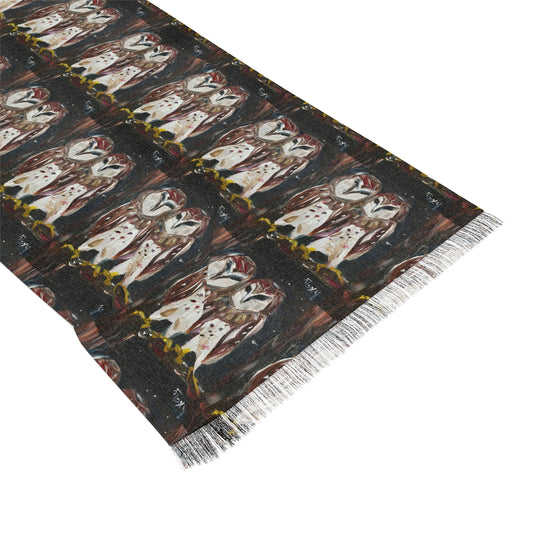 Colorful Scarf — Artistic Lightweight Neck Wrap- Gangsta Barn Owls