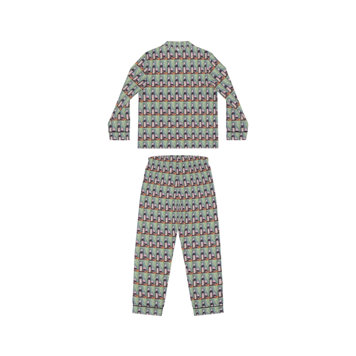 Satin Pajamas — Luxurious Silky Sleepwear Set- Erato-GBV Wine and Clique Glass