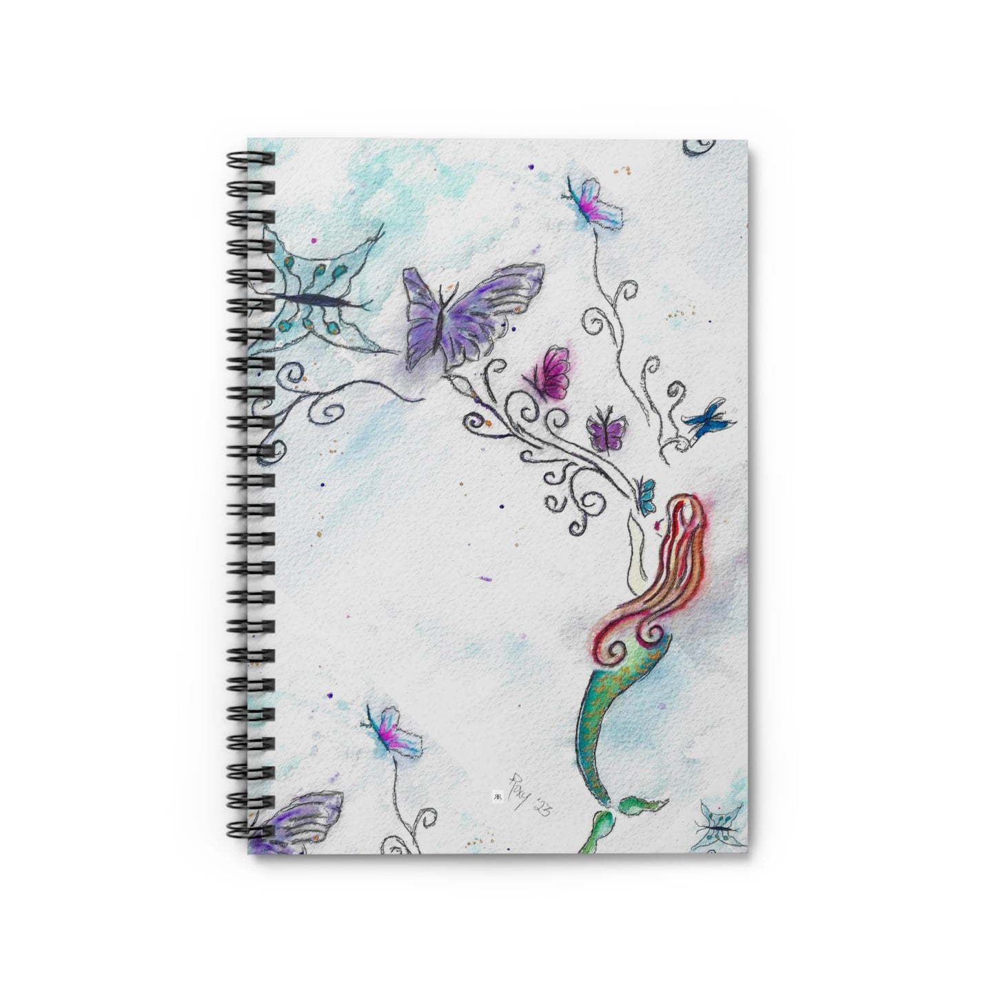 Mermaid Butterfly Kisses Spiral Notebook