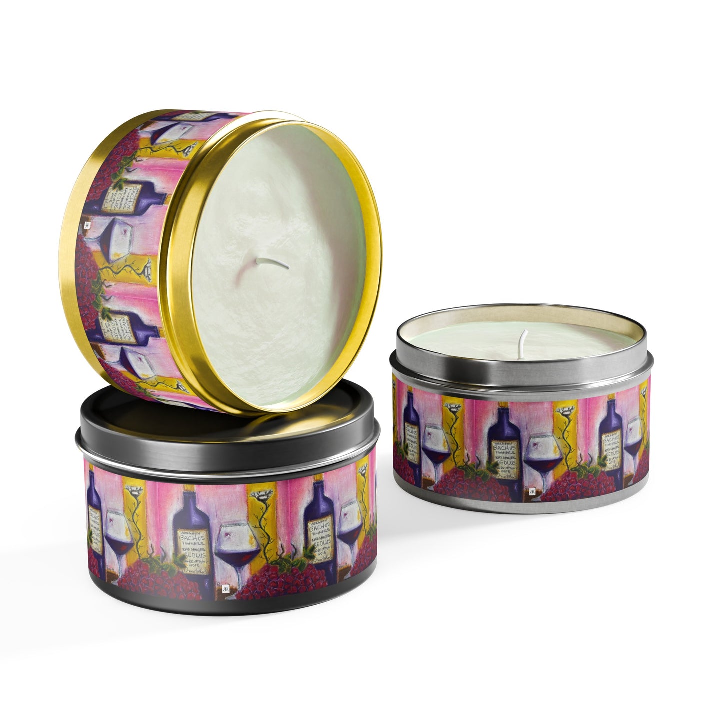 Aeolus GBV Wine & Clique Glass Tin Candle