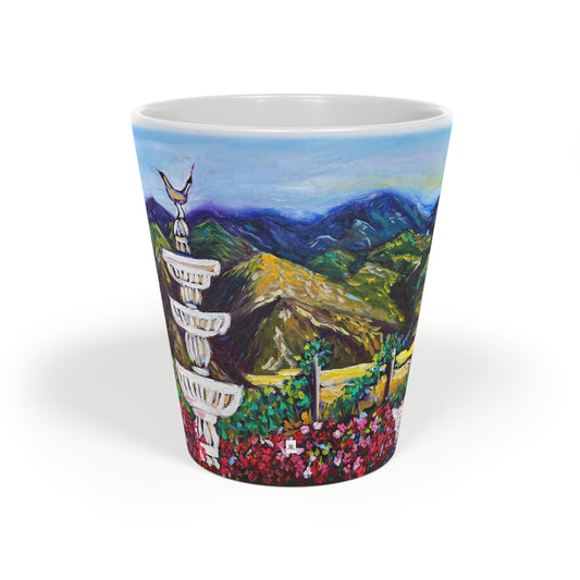 Fountain Vista at GBV Winery with "GBV" on Side Latte Mug, 12oz