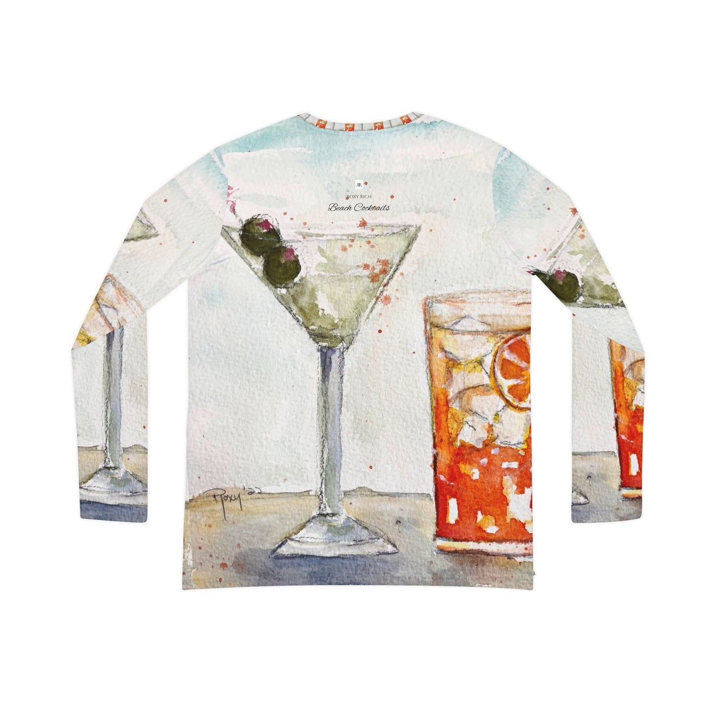 Long Sleeve Shirt-Beach Cocktails  - V-neck Women's