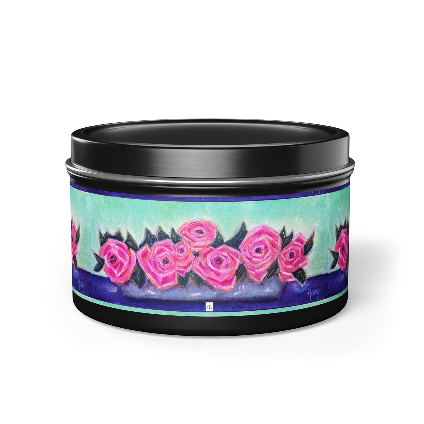 Tin Full of Roses Tin Candle