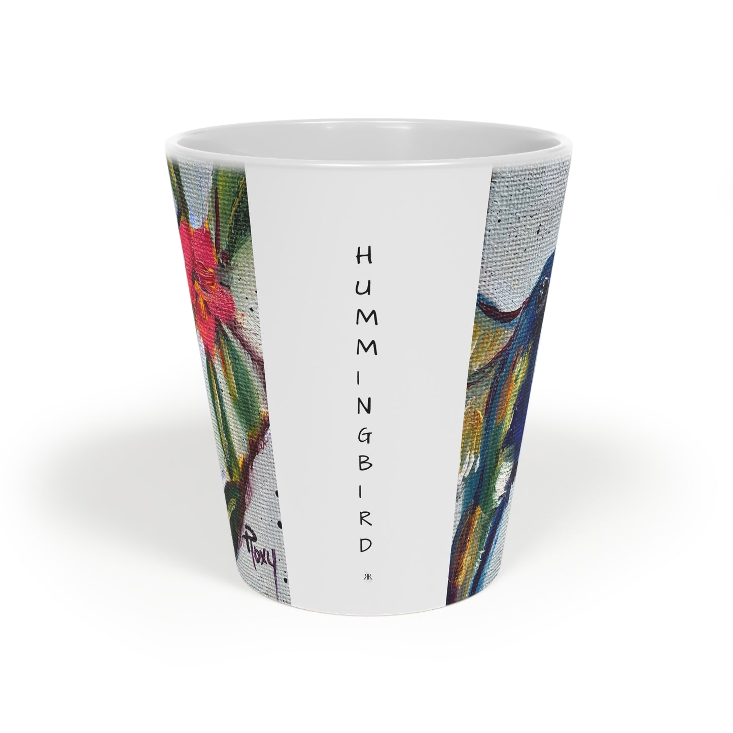 Little Blue Hummingbird Latte Mug, 12oz