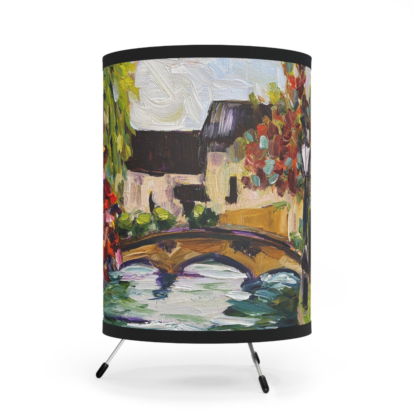 Autumn in Bourton on the Water Cotswolds Tripod Lamp