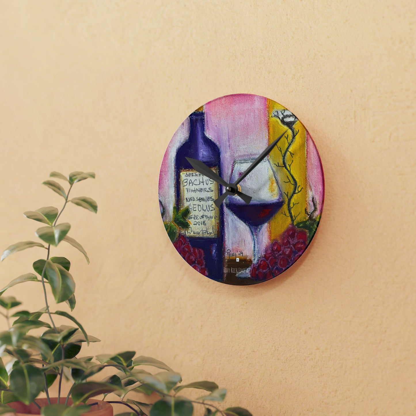 Horloge murale en acrylique en verre de vin et de clique Aeolus GBV 