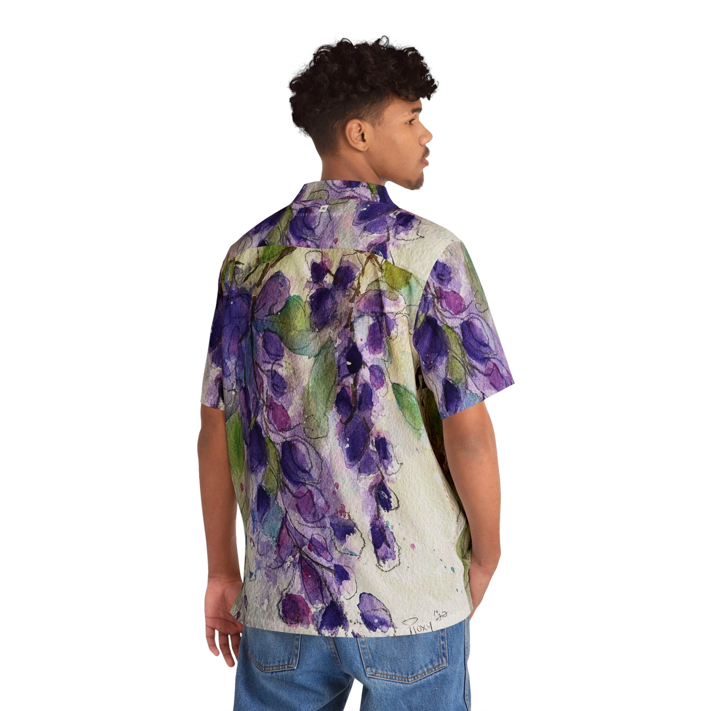 Men's Hawaiian Shirt- Purple Wisteria