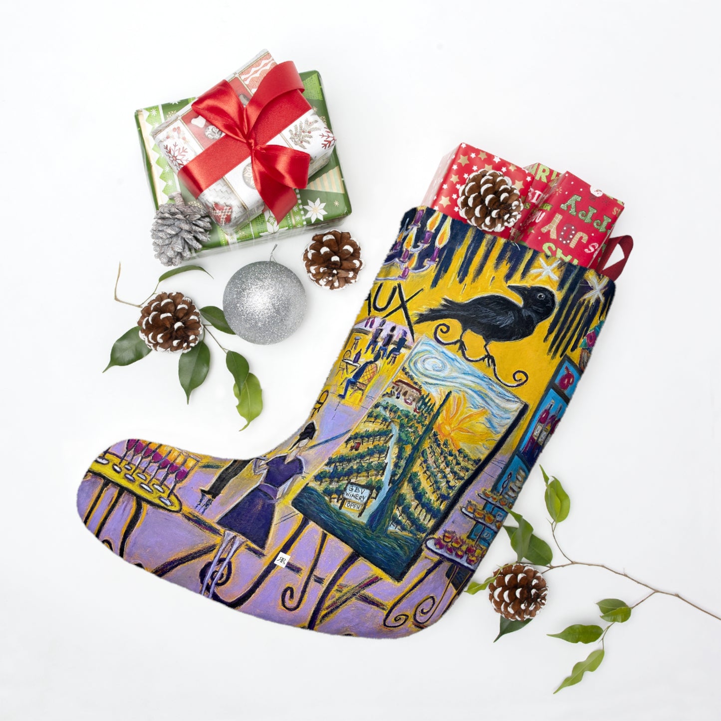 Christmas Stocking-Corbeaux Wine and Art After Dark