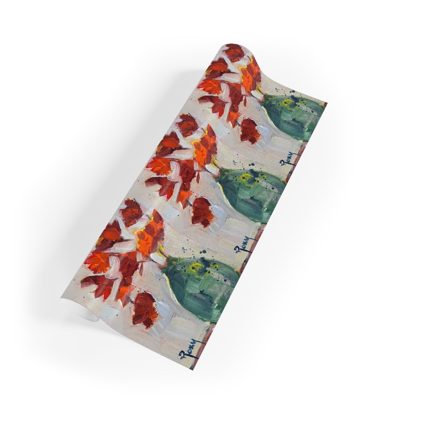 Autumn Leaves in a Teal Vase Gift Wrapping Paper  1pc