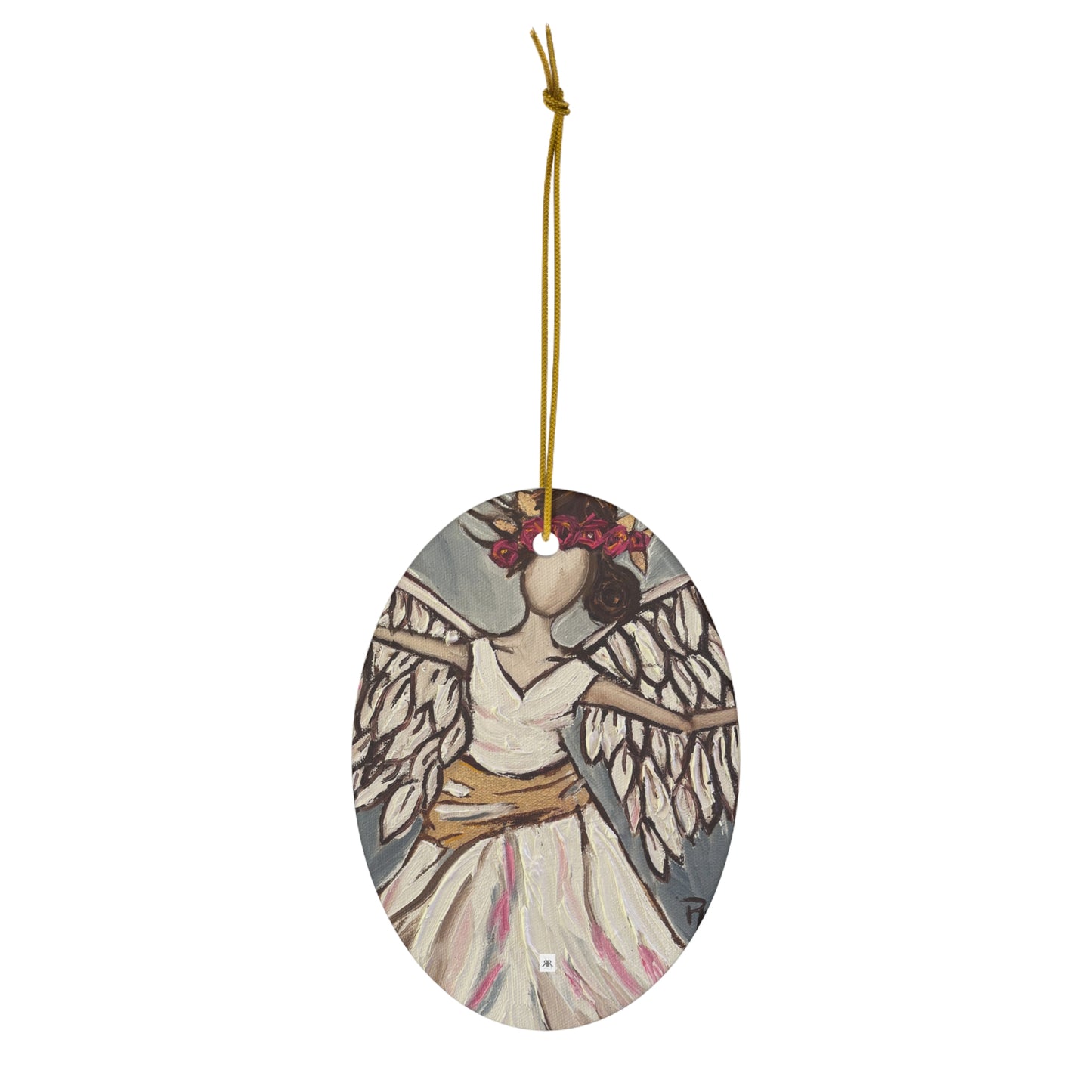 Angel Rising Ceramic Ornament