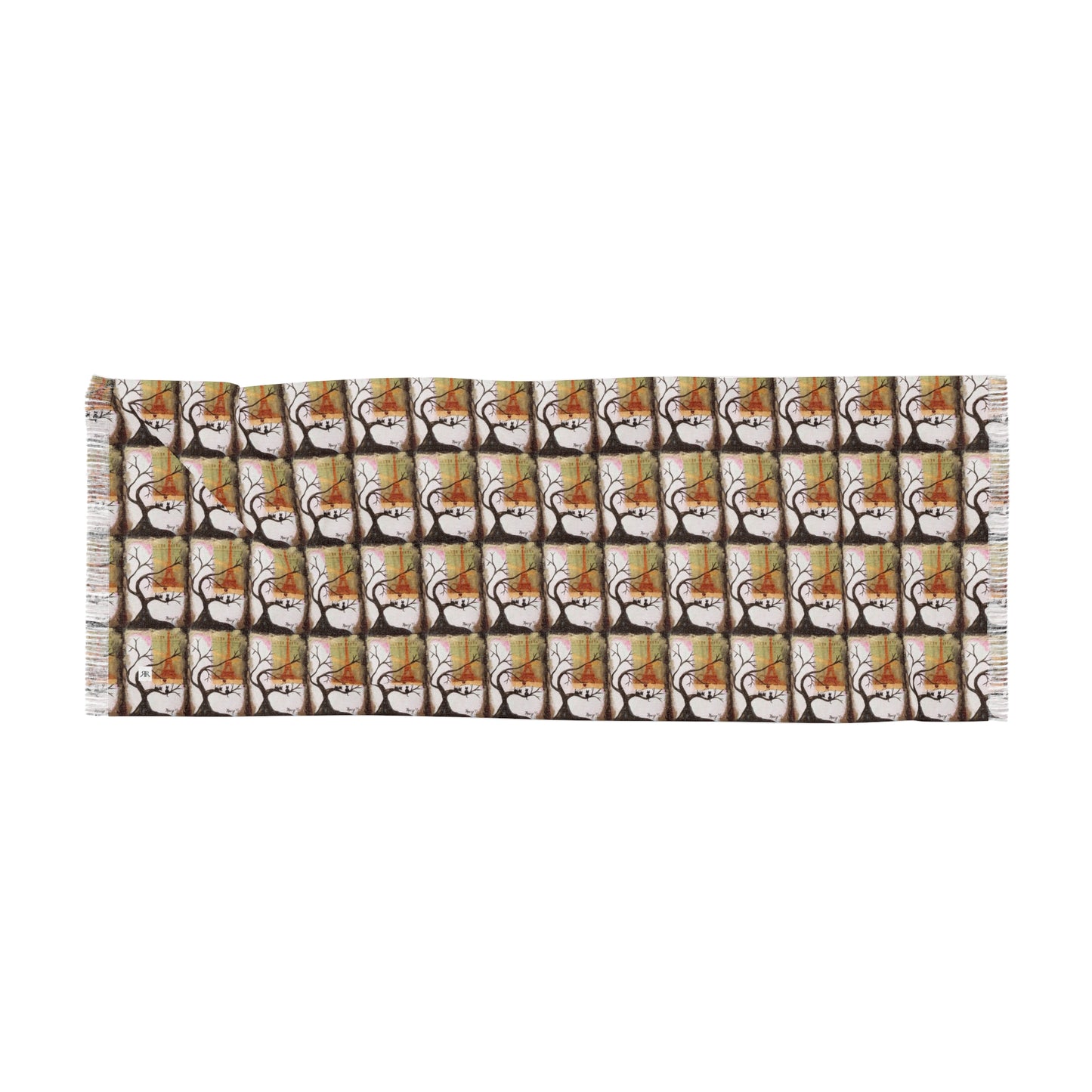 Colorful Scarf — Artistic Lightweight Neck Wrap- Paris Kitties