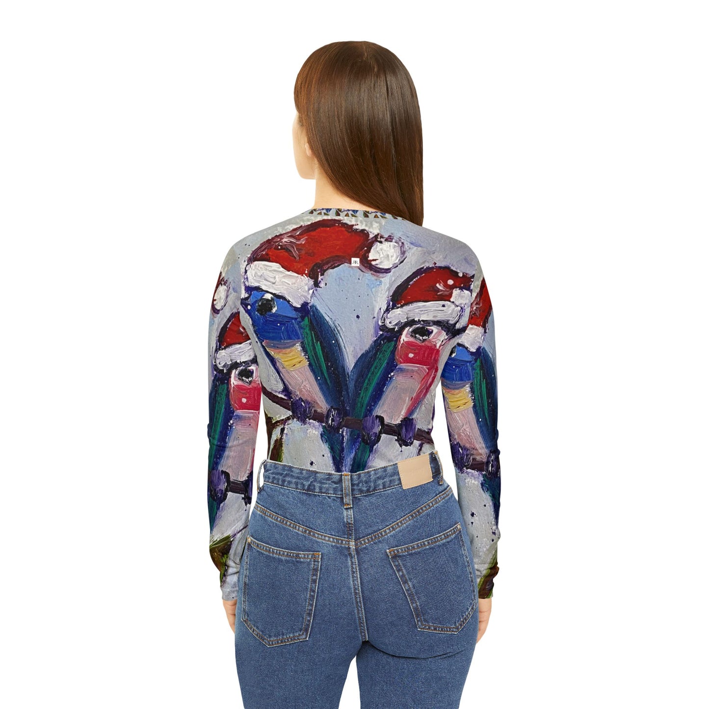 Holiday Hummingbirds- All over Print Women's Long Sleeve V-neck Shirt