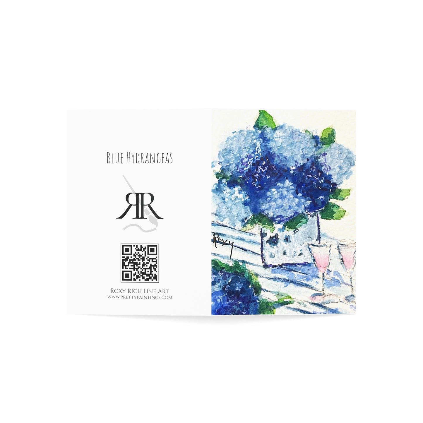 Blue Hydrangeas Mother's Day (with sentiment) Folded Greeting Cards
