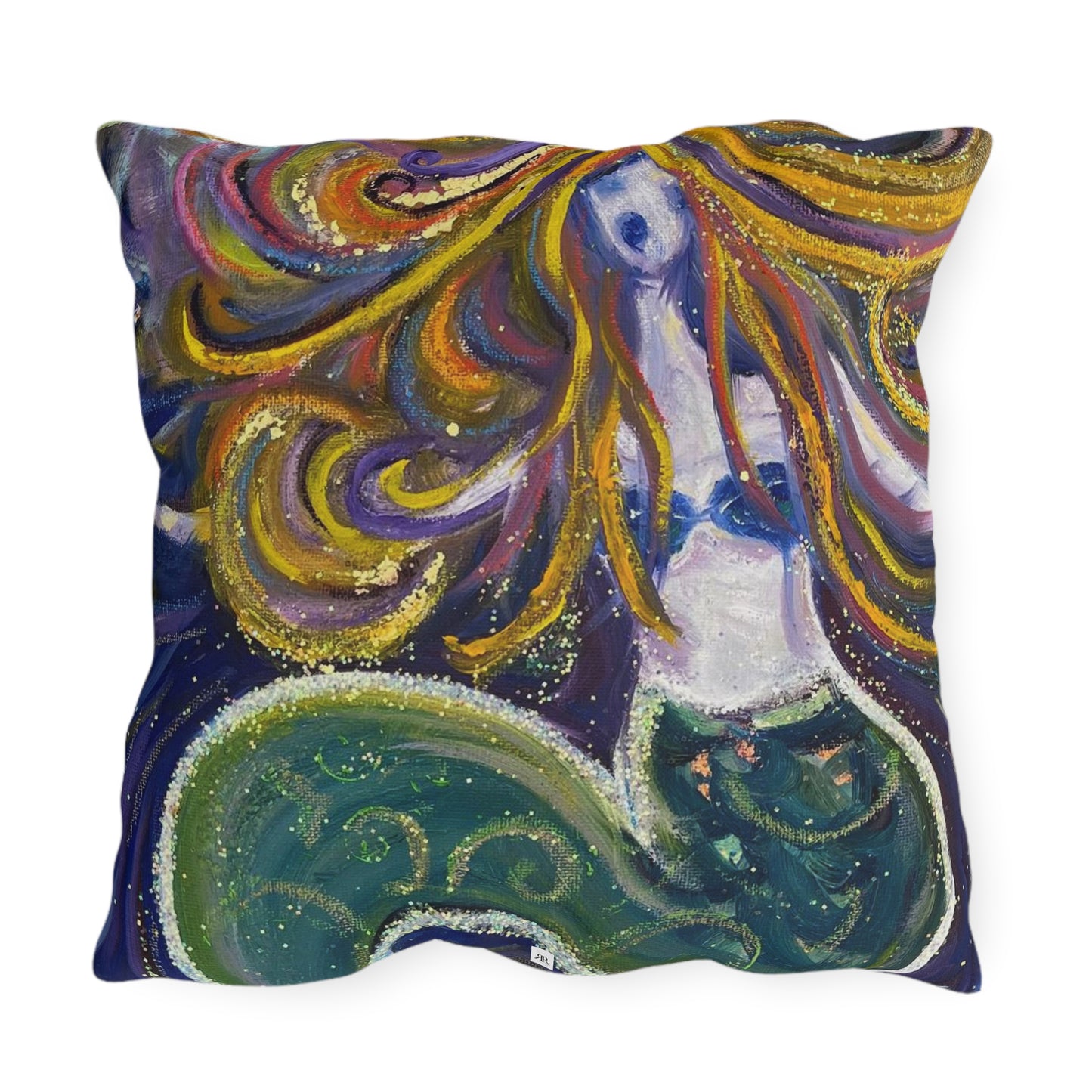 Screaming Siren (Mermaild) Outdoor Pillows