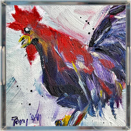 As the Rooster Crows- Acrylic Tray Square
